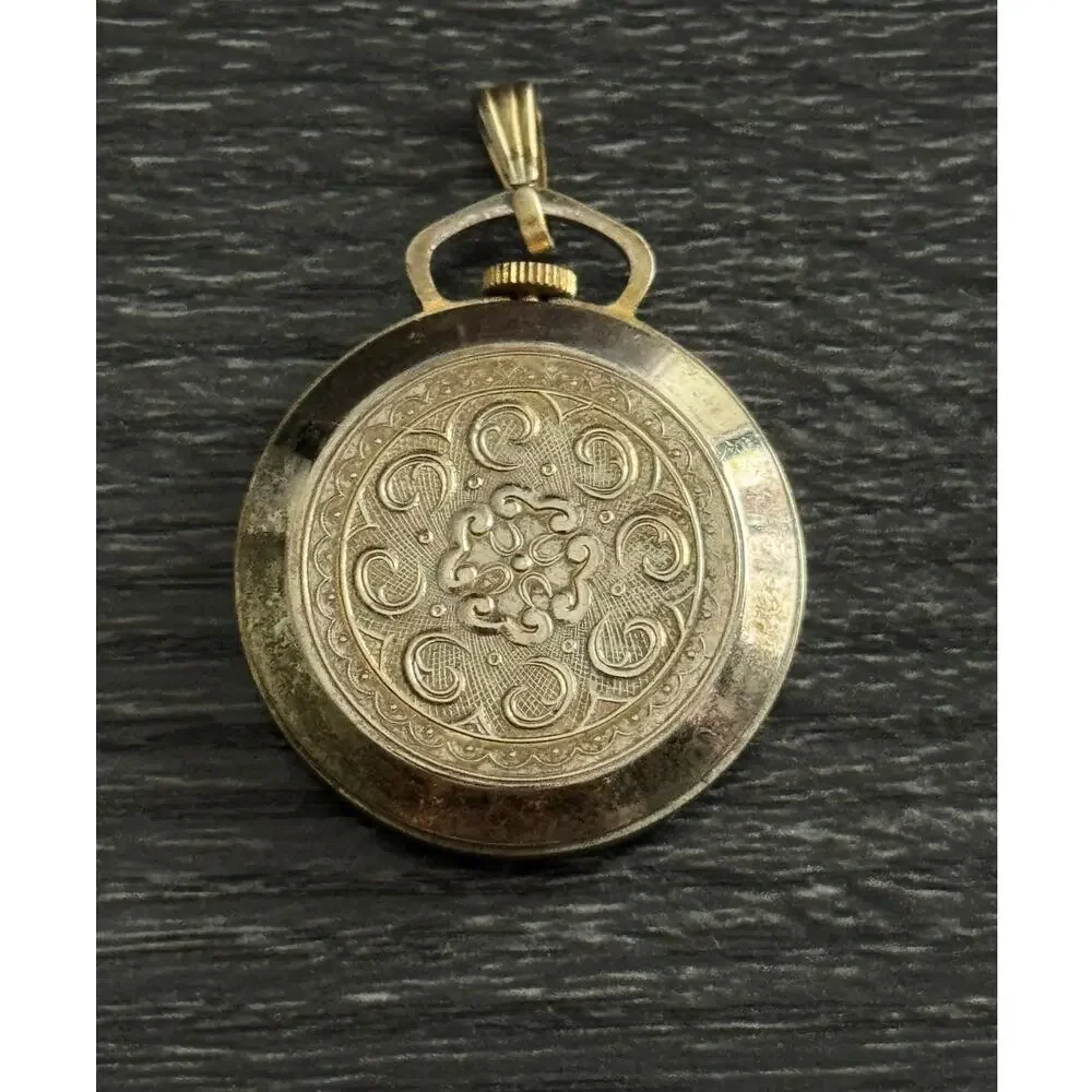 Lucerne Swiss Made Gold Tone Pendant Pocket Watch FOR‎ PARTS